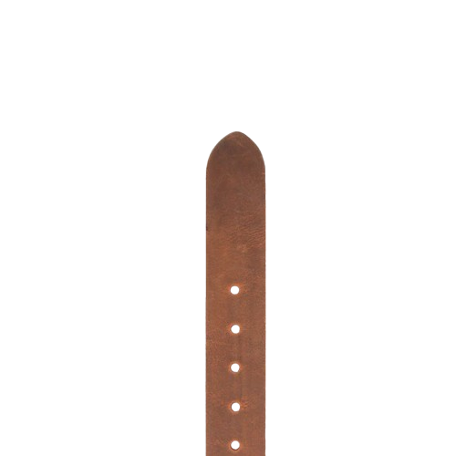 Mens Brown Leather Belt with Brass Buckle