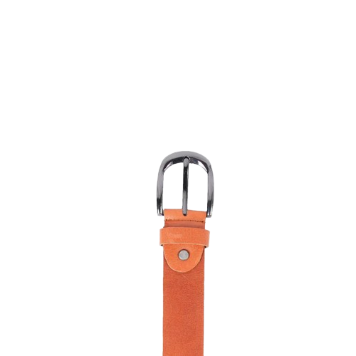 Mens Tan Leather Belt with Dark Metal Buckle